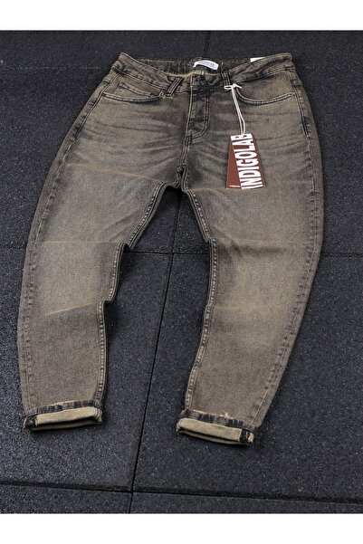 INDIGOLAB erkek hardal renk denim pantolon