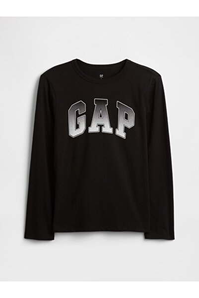 GAP Erkek Çocuk Siyah Grafik Baskılı T-Shirt