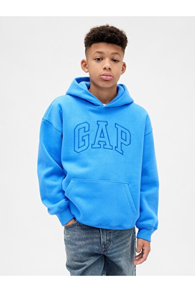 GAP Erkek Çocuk Açık Mavi VintageSoft Relaxed Logo Sweatshirt