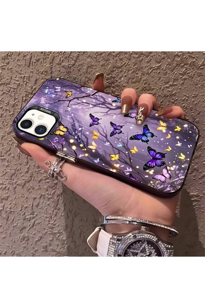 Hontinga iPhone 12 Compatible Phone Case Beautiful Butterfly Anti-Knock Camer...