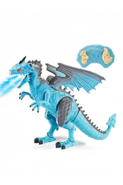 HALAMODO لعبة تنين تعمل بجهاز تحكم عن بعد، مزودة بإضاءة LED، تنين يمشي، يزأر ...