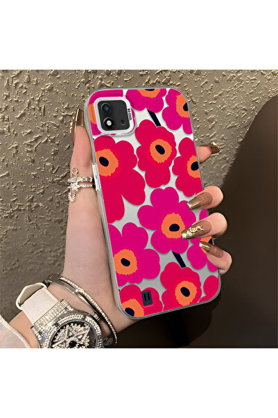 Hontinga حافظة متوافقة مع هاتف Realme C11 2021، حافظة هاتف ملونة على شكل زهرة...