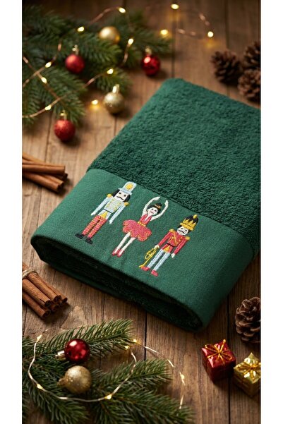 Minteks Kurşun Asker Nakışlı 50x60cm Yılbaşı Havlusu