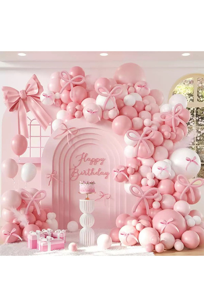 Generic 128pcs Pink White Latex Balloon Wedding Birthday Bachelorette Party