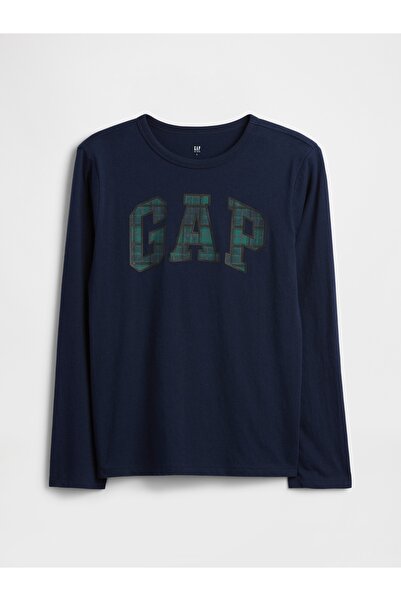 GAP Erkek Çocuk Lacivert Grafik Baskılı T-Shirt