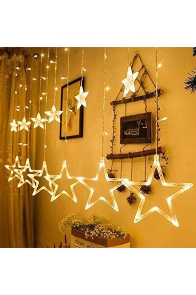 Türkiye سلسلة إضاءة LED على شكل قمر ونجمة، ستارة إضاءة معلقة لحفلات الزفاف وا...