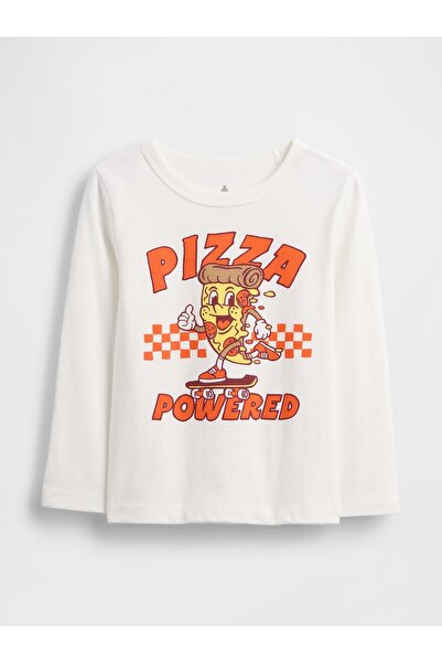 GAP Erkek Bebek Beyaz Grafik Baskılı T-Shirt