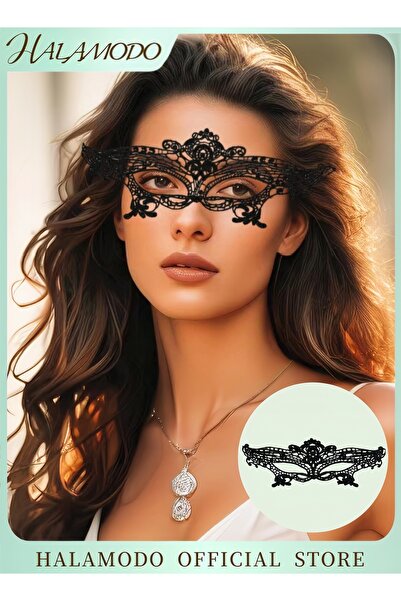 HALAMODO أقنعة تنكرية نسائية، أقنعة دانتيل سوداء، قناع أنيق، قناع للعين، قناع...