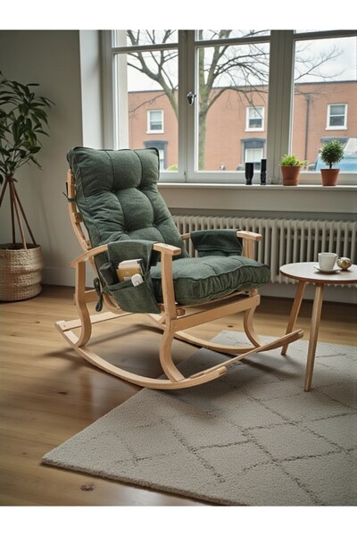 YARENWOOD Yaren Home Dizayn Sallanan Sandalye Minderi, Dede Koltuğu Minderi , Kitap Okuma Koltuğu Minderi