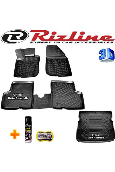Rizline Dacia Duster 4x4 3d Paspas + 3d Bagaj Havuzu 2010-2018 Arası Siyah Set
