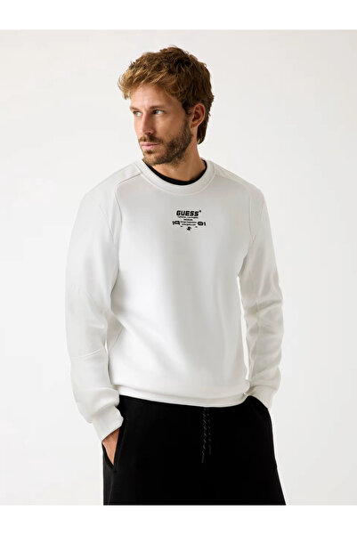 Guess Hanorac alb pentru bărbați Ryota Active Scuba Z5BQ00KCNS2-G018