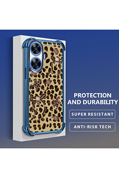 Hontinga جراب هاتف شفاف من السيليكون الناعم متوافق مع هاتف Realme C55، مطبوع ...