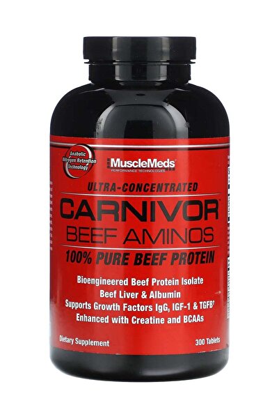 MuscleMeds كارنيفور ١٠٠٪ أحماض أمينية، ٣٠٠ قرص، ١٠٠ حصة