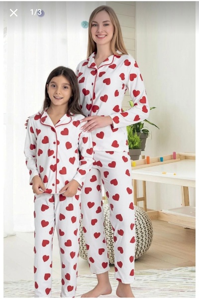 zahider طقم بيجامة من الجلد المدبوغ بأزرار قطنية للأم والابنة (يُباع بشكل منفصل)