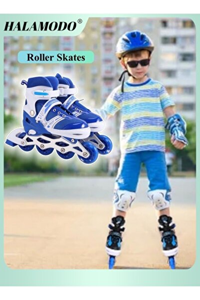 HALAMODO زلاجات رباعية بتصميم كلاسيكي، زلاجات أطفال بألوان قوس قزح، زلاجات رب...