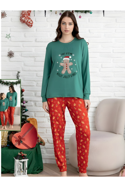 ELİTOL Women's New Year Concept Luxury Thermal Pajama Set