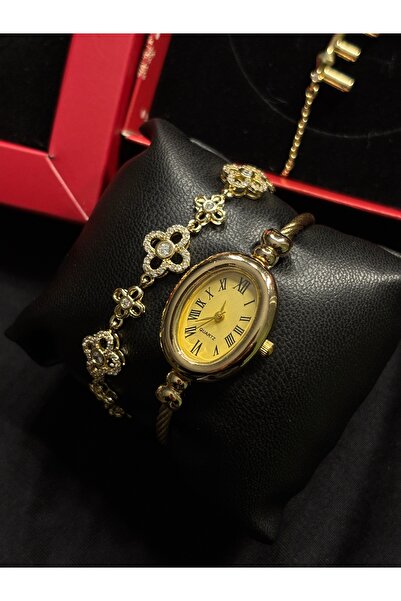 lotusbybuket Vip Steel Special Design Can Play the Music Band Vintage Gold Yellow Dial Watch