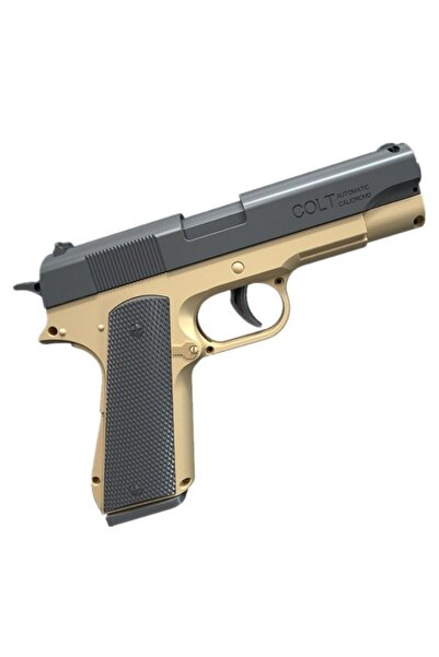 Premium مسدس لعبة ذهبي ورمادي - مسدس كلاسيكي للعب التخيلي للأطفال