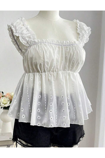 Sheya Shein Curve+ short sleeve shirt, white