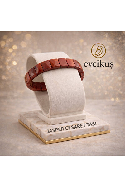 Doğal Taşlar Rectangular Cut Red Jasper Natural Stone Bracelet – Courage and ...