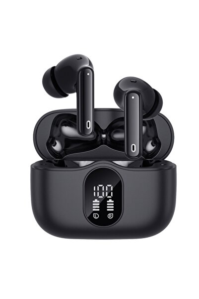 SKYDDAR INNOVATION Căști wireless Bluetooth 5.4, ANC, ENC, 4 microfoane, baterie 300mAh, set cu autocolant, negru