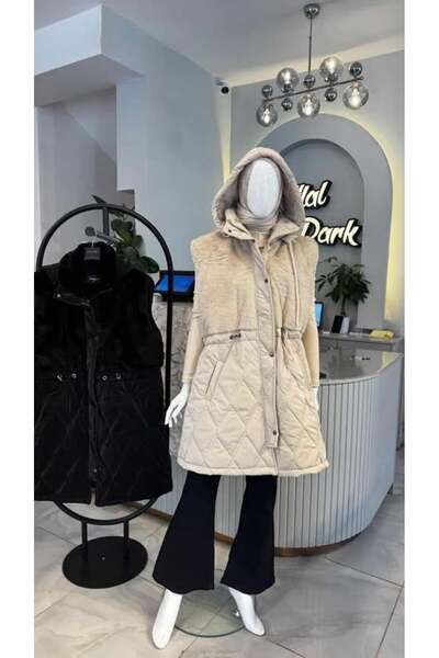 MODA PELUŞ DETAYLI YELEK