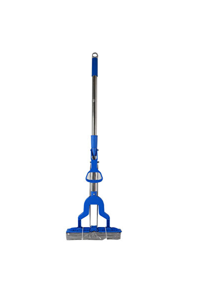 Kovar ممسحة إسفنجية قابلة للطي بمقبض تلسكوبي وإسفنجة فائقة الامتصاص - أزرق