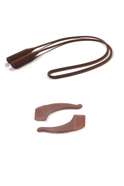 Optic Master Silicone non-slip ear lock and glasses strap / cord brown