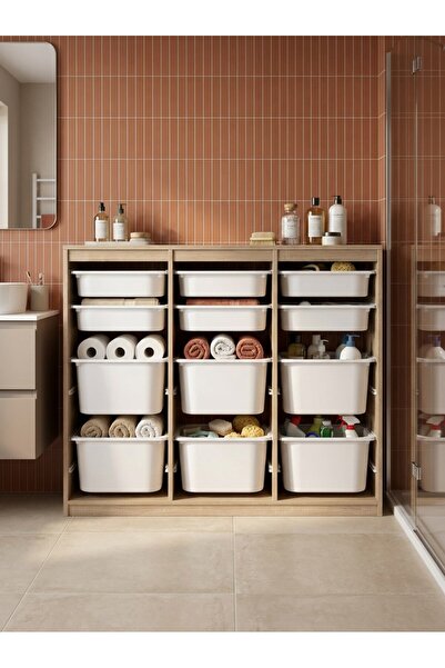 Pratico Cosmo 2XL 12 Sepetli Çok Amaçlı Banyo Dolabı Beyaz