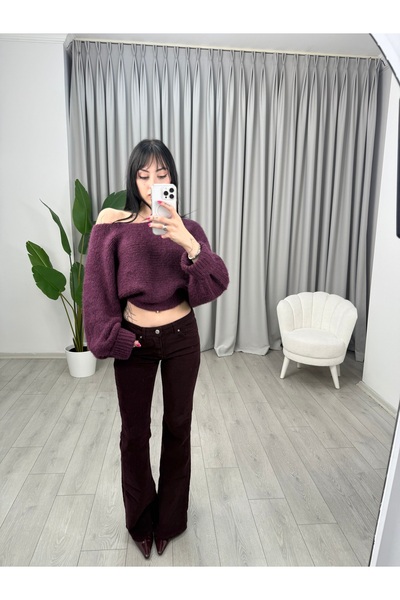 anonim Kadife mor pantolon