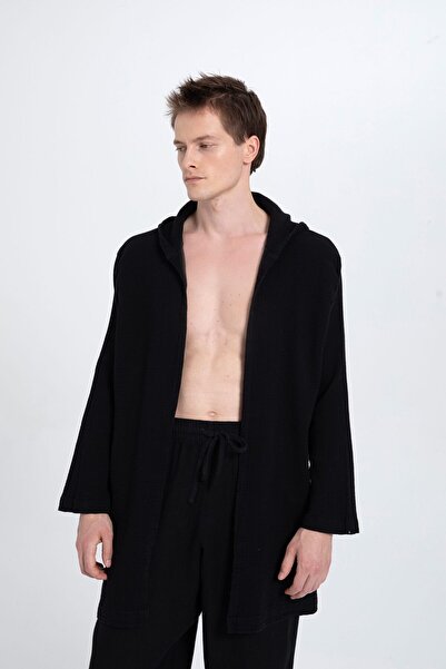 İpekçi Otantik Oversize Müslin Unisex Kapsonlu Hirka