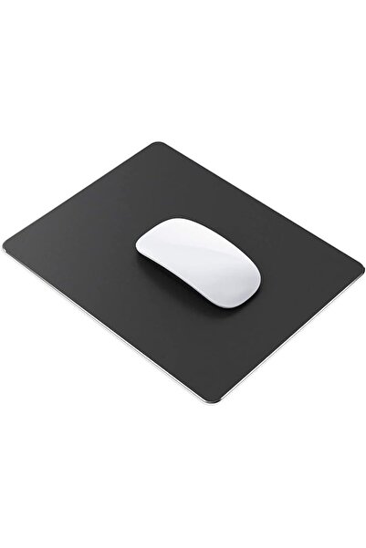 Arabest وسادة ماوس معدنية سوداء من الألومنيوم، رقيقة للغاية وذات وجهين، مقاومة للماء، تحكم سريع ودقيق