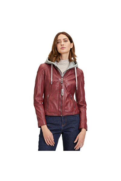mauritius Women's Dark Red Leather Jacket GWAlice