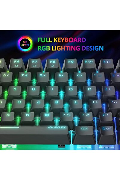 Ajazz AK33 Mechanical Keyboard 82-Key USB Wired RGB (Black Switch)