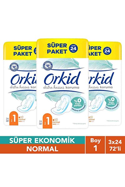 Orkid Ekstra Hassas Dörtlü Paket Normal 24 Adet x3
