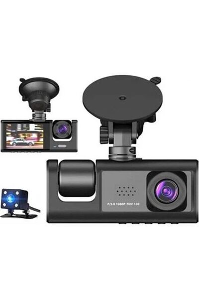 sylar Daytona Carboon T717 araç içi ön+arka+iç kayıt kamera