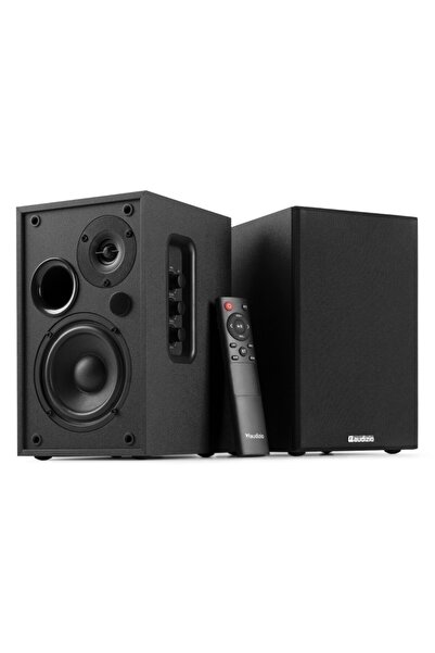 Audizio Set KS 02 - 2 boxe active Hi-Fi de raft, 4", 40 W RMS, Bluetooth, negru,