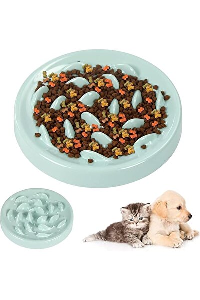 Arabest وعاء طعام بطيء التغذية للقطط والكلاب الصغيرة، وعاء طعام تفاعلي مضاد للبلع السريع للقطط