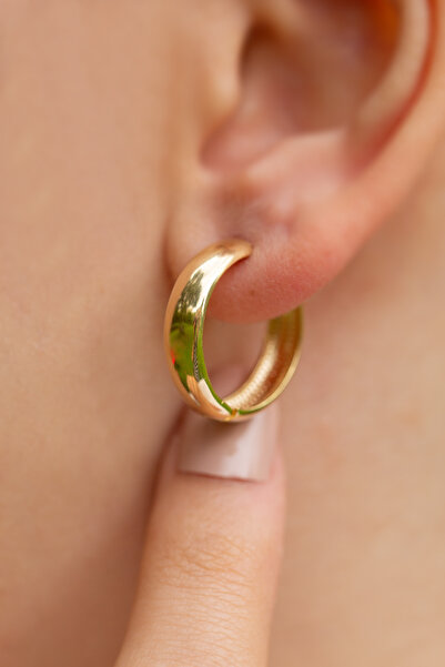 Çgk Çiğdem Gürel Kuyumculuk ÇGK 22 Ayar Altın Bombeli Halka Küpe