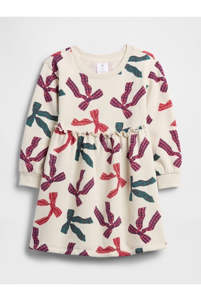 GAP Kız Bebek Çok Renkli Baskılı Sweatshirt Elbise