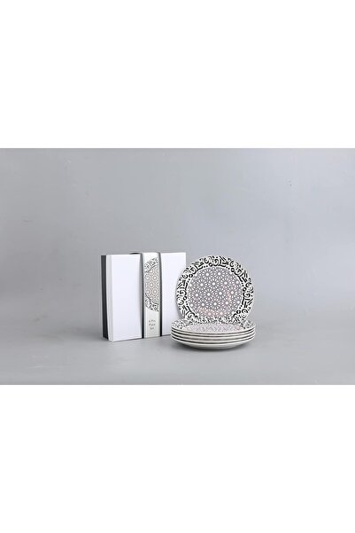 NEOFLAM طقم أطباق حلويات مكون من 6 قطع، استيكانا، بورسلين، تصميمات مزخرفة متنوعة