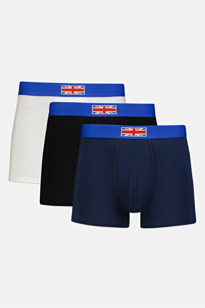 English Laundry بوكسر رجالي بشعار العلامة التجارية، 3 قطع، متعدد الألوان