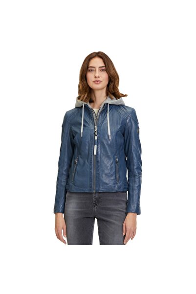 mauritius Women's Blue Leather Jacket GWAlice