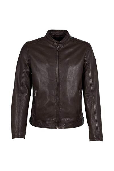 mauritius Geaca de Piele Barbati Maro Inchis GMBrody