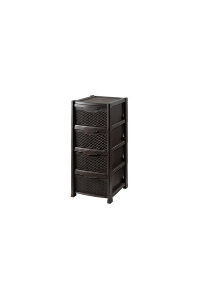 OEM Pearl storage cabinet, brown plastic, 4 drawers, 50 x 40 x 90 cm