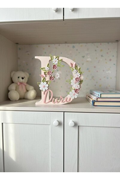 ElertDesignStudio Kişiye Özel Bebek Odası İsimli 3D Harf Dekoru İsim Standı /...