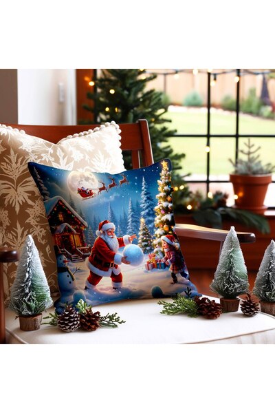 menesahome Калъф за възглавница с 3D дигитален принт с мотив на Дядо Коледа и...