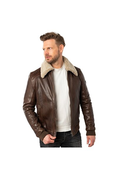 mauritius Geaca de Piele Barbati Maro MMBrovig