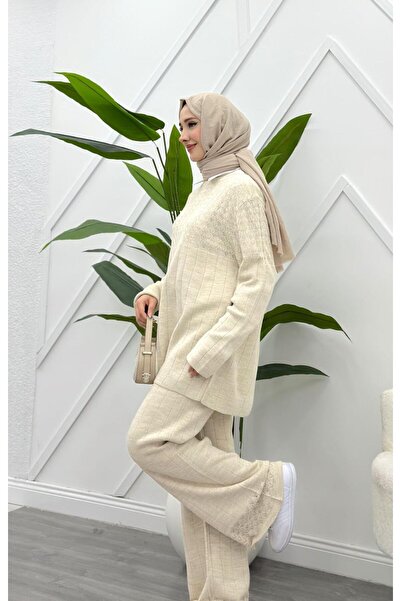 YEDİLALE V Knitted Tricot Tunic Pants Double Set [Shawl and Inner Shirt Are Not Included]
