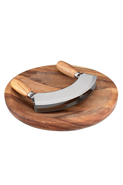 Navaris set cuțite rotunde cu tocător și semicirculare, 24x24x3 cm, pentru ierburi aromatice, 52978.01